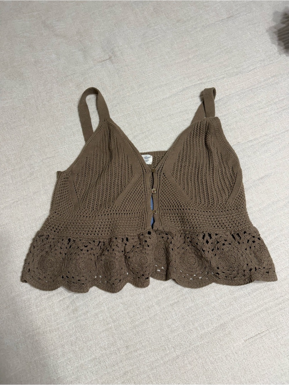 Universal Thread Brown Crochet-Hem Knit Cami